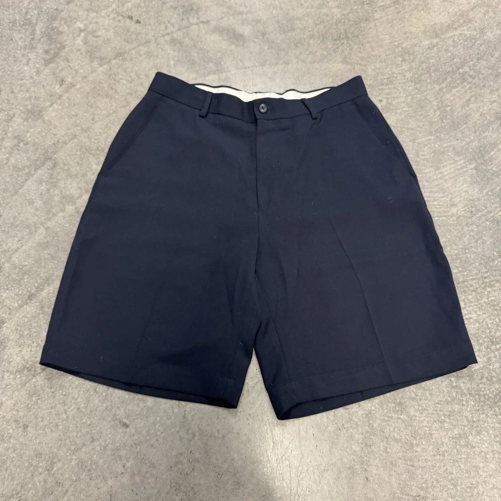Men's Golf Shorts Alan Flusser Navy Blue Preppy Minimalist Essential 32